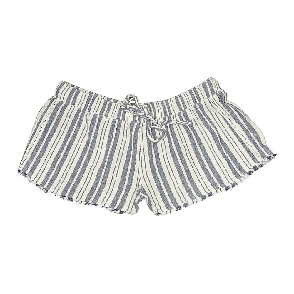 Cloth & Stone High Waist Striped Shorts - Blue and White